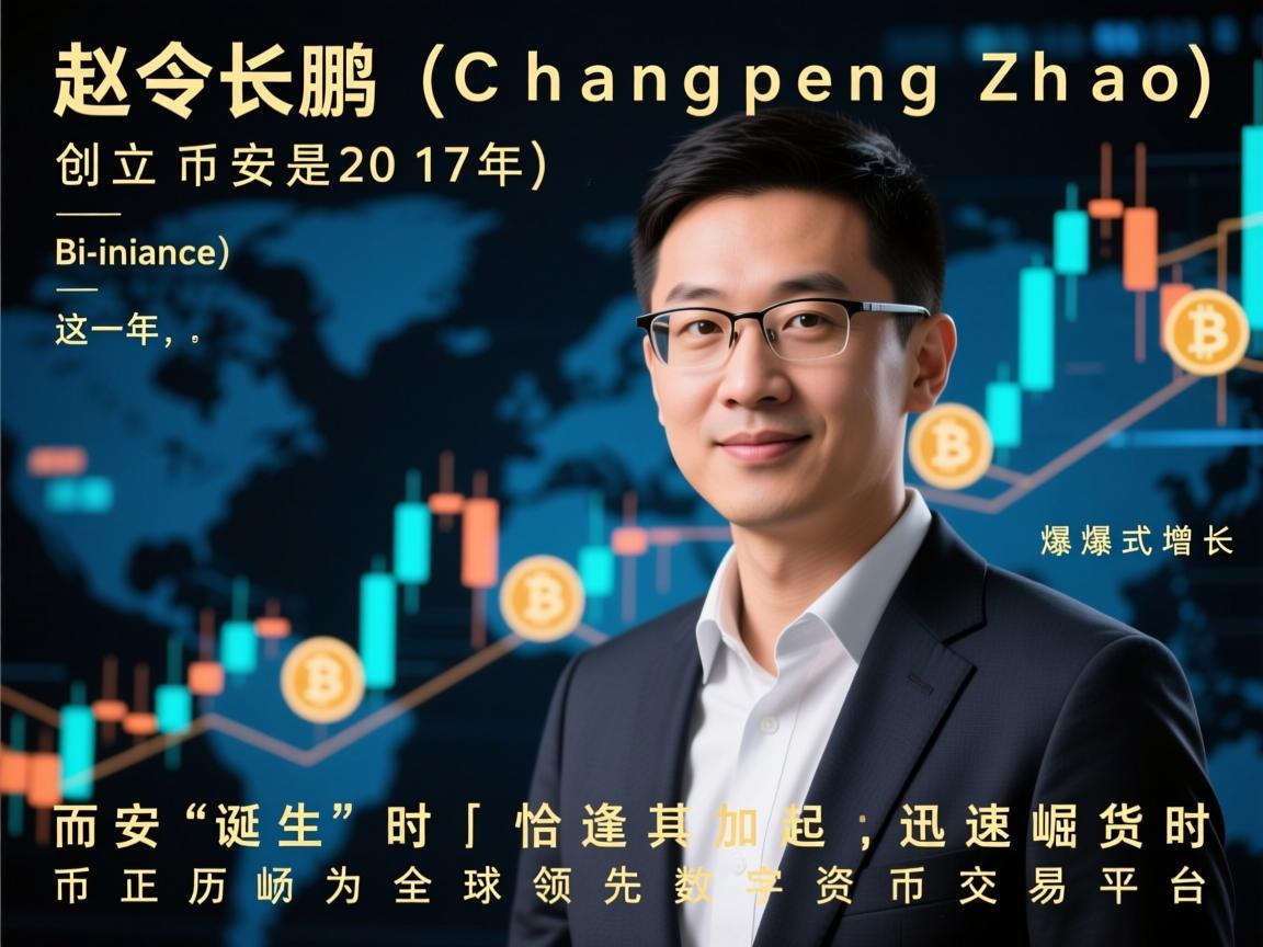 赵长鹏（Changpeng Zhao）创立币安（Binance）的时间是2017年。这一年，全球加密货币市场正经历爆发式增长，而币安的诞生恰逢其时，迅速崛起为全球领先的数字资产交易平台