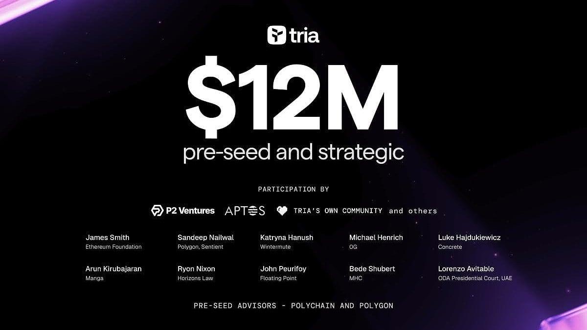Tria 融资 1200 万美元，成为领先的自主托管新银行和人类与人工智能支付基础设施