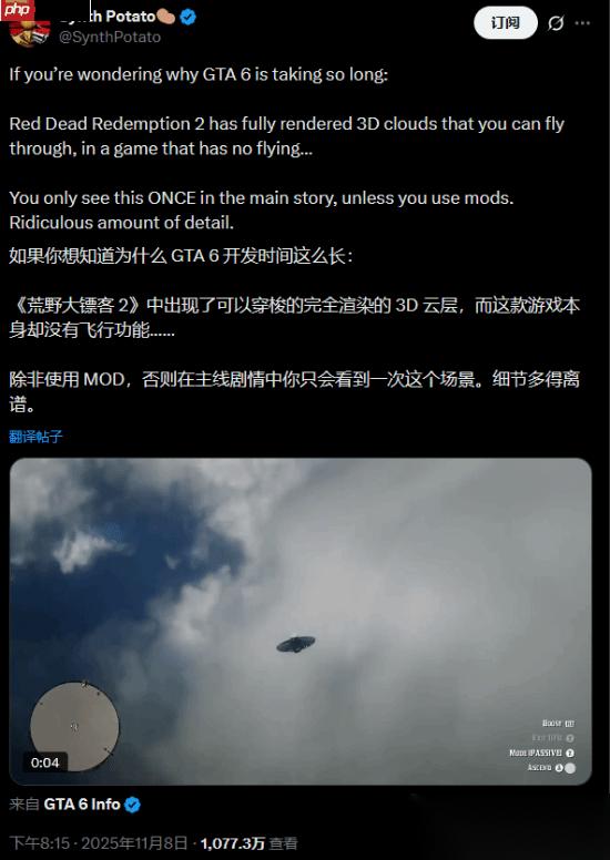 博主解释 GTA6 延期原因 看看 荒野大镖客 救赎2 的惊天细节量