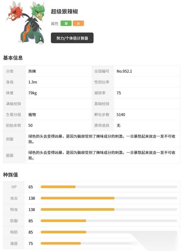 宝可梦传说ZA 狠辣椒及Mega形态介绍 超级狠辣椒种族值介绍