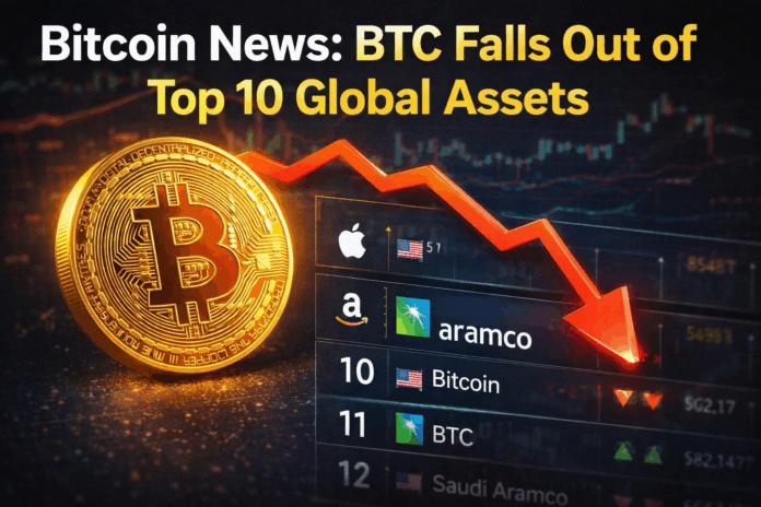 比特币新闻：BTC跌出全球十大资产之列