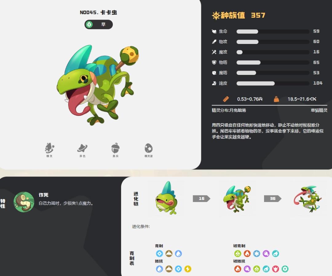 洛克王国世界卡卡虫图鉴