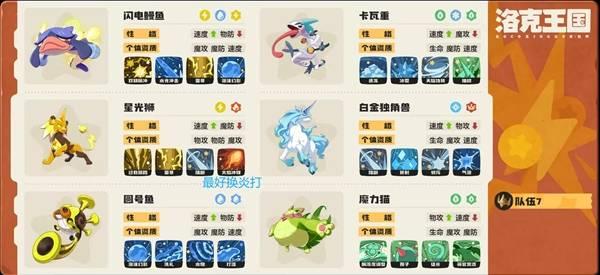 洛克王国世界雷暴独角兽队阵容推荐