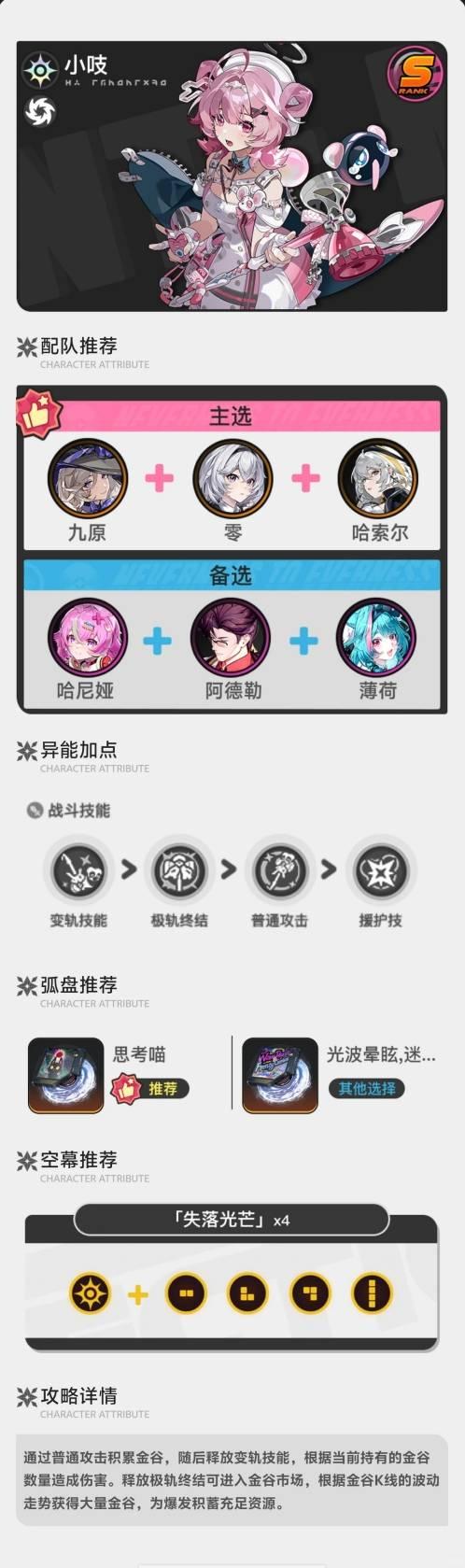 异环小吱配队推荐