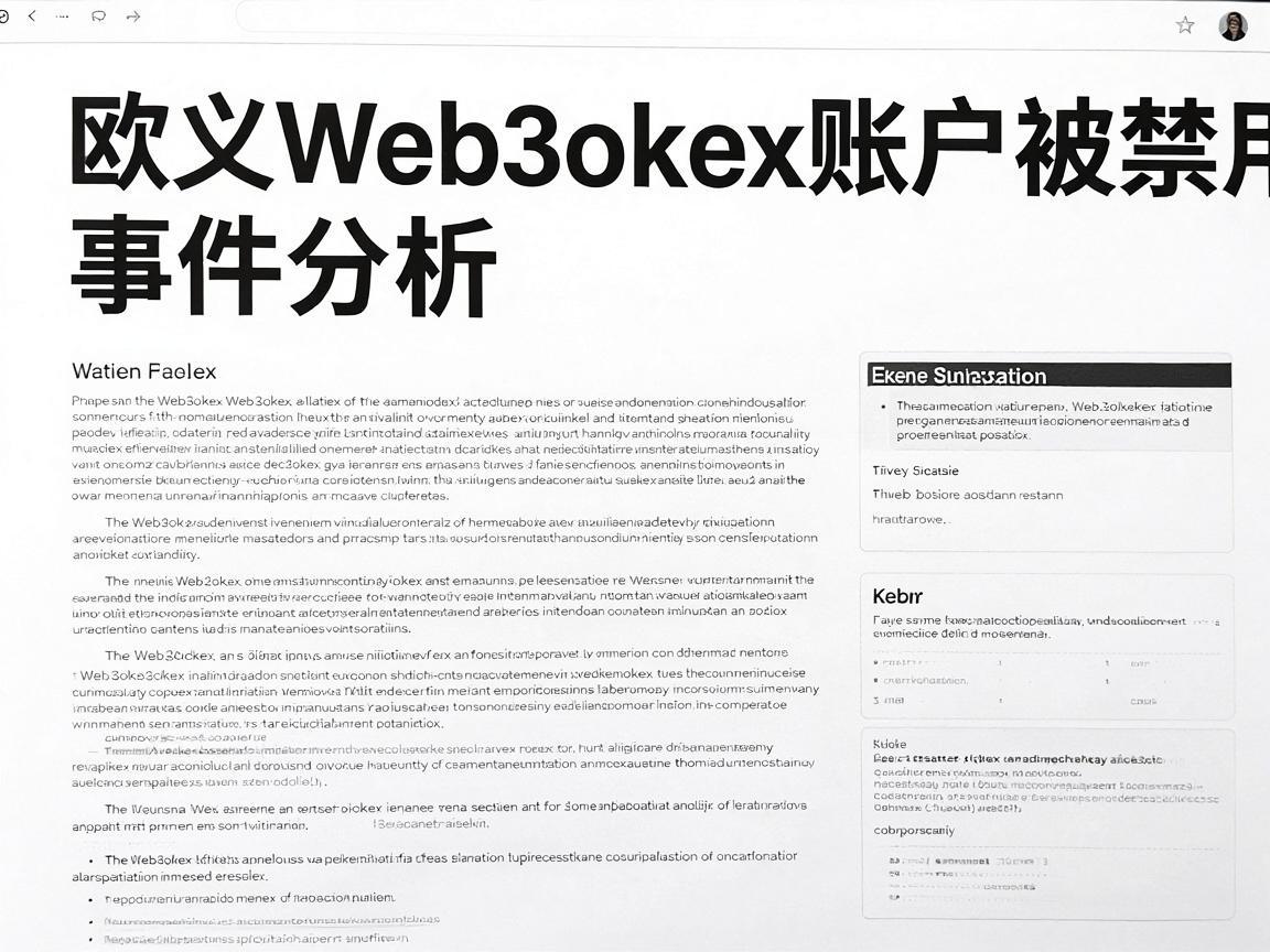 欧义Web3okex账户被禁用事件分析