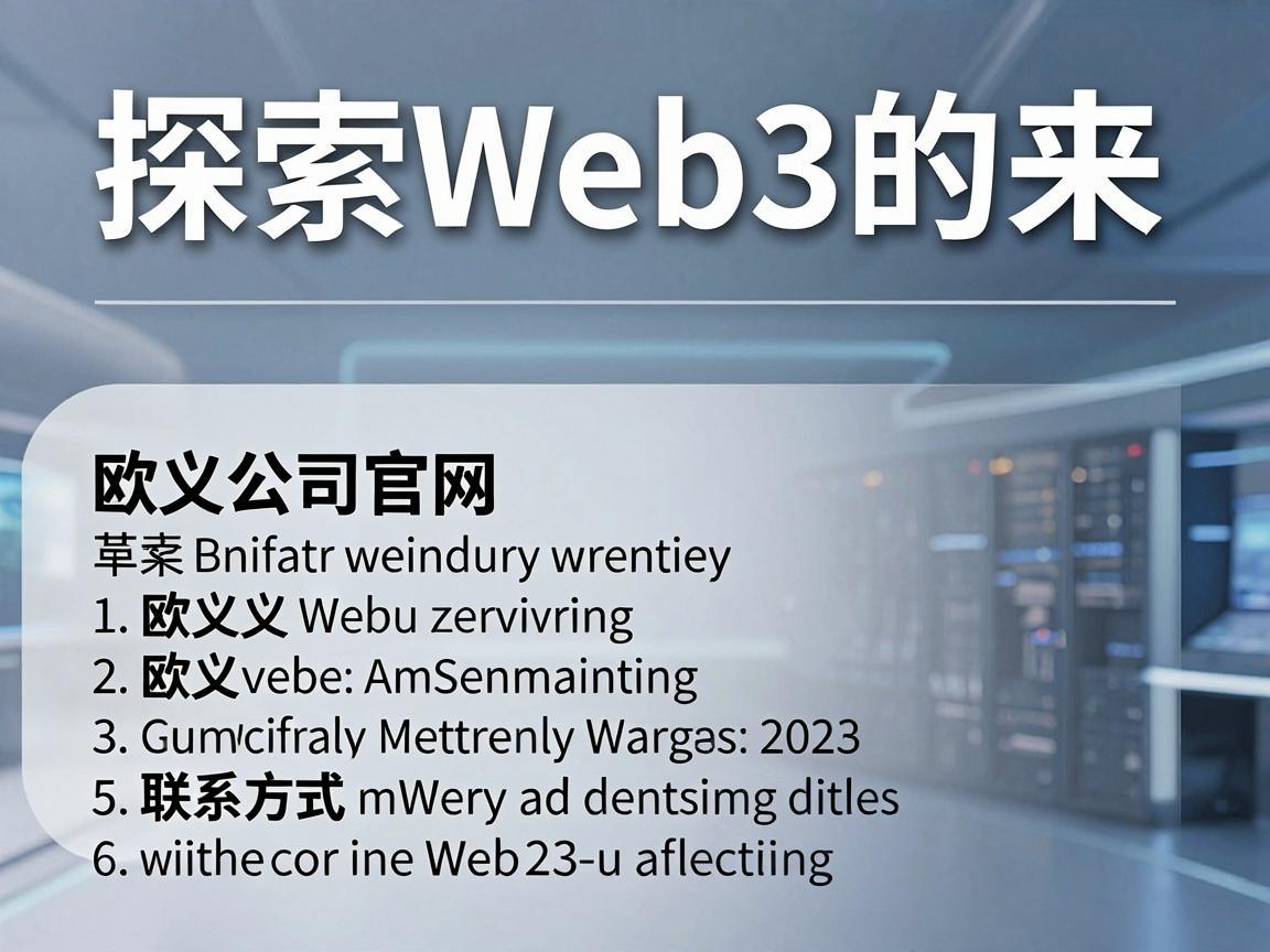 探索Web3的未来，欧义公司官网与联系方式